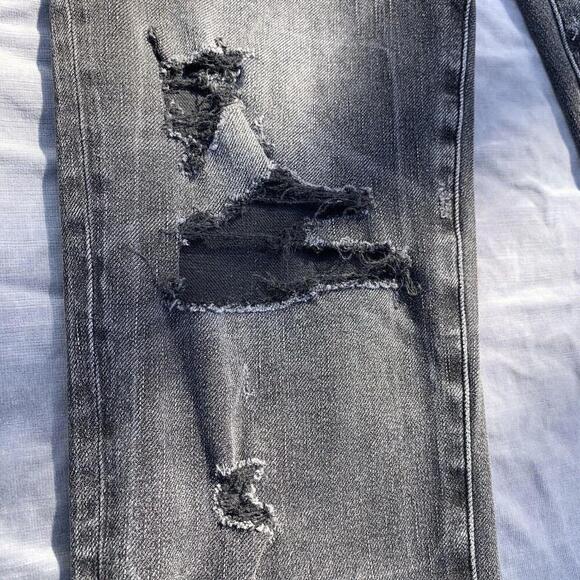 American Eagle Mens Airflex 360 Medium Wash Distressed Black Jeans W33 L32​​​ - Picture 10 of 11